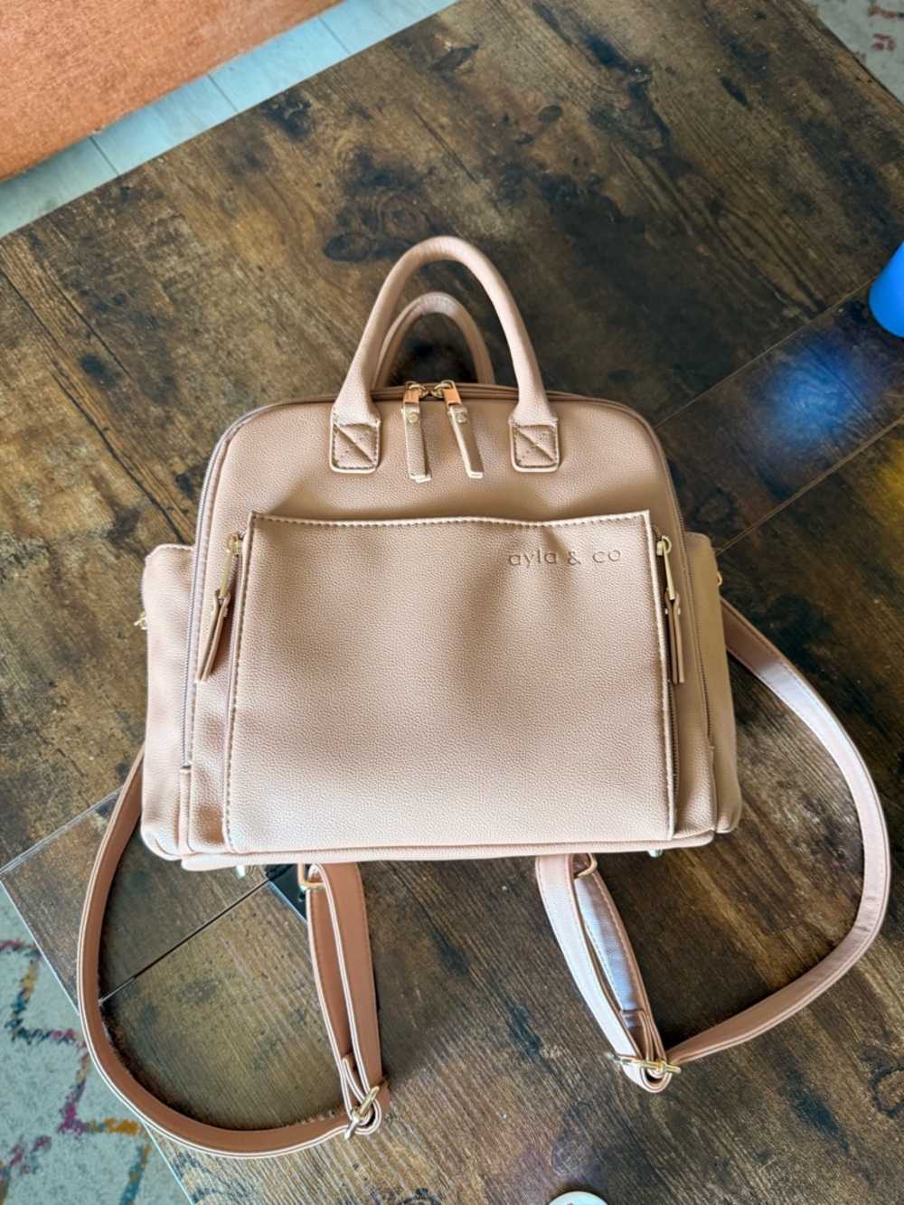 Ayla & Co Tan Convertible Backpack Purse